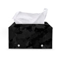 Black Camouflage Print Leather Tissue Box Cover