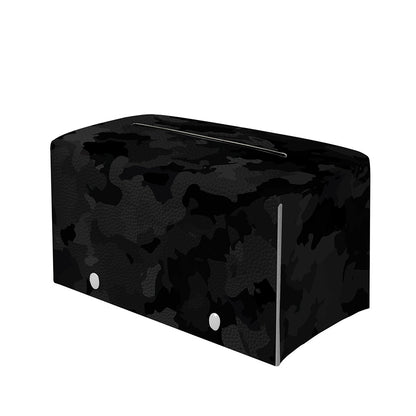 Black Camouflage Print Leather Tissue Box Cover