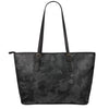 Black Camouflage Print Leather Tote Bag