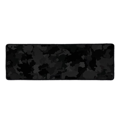 Black Camouflage Print Long Kitchen Mat