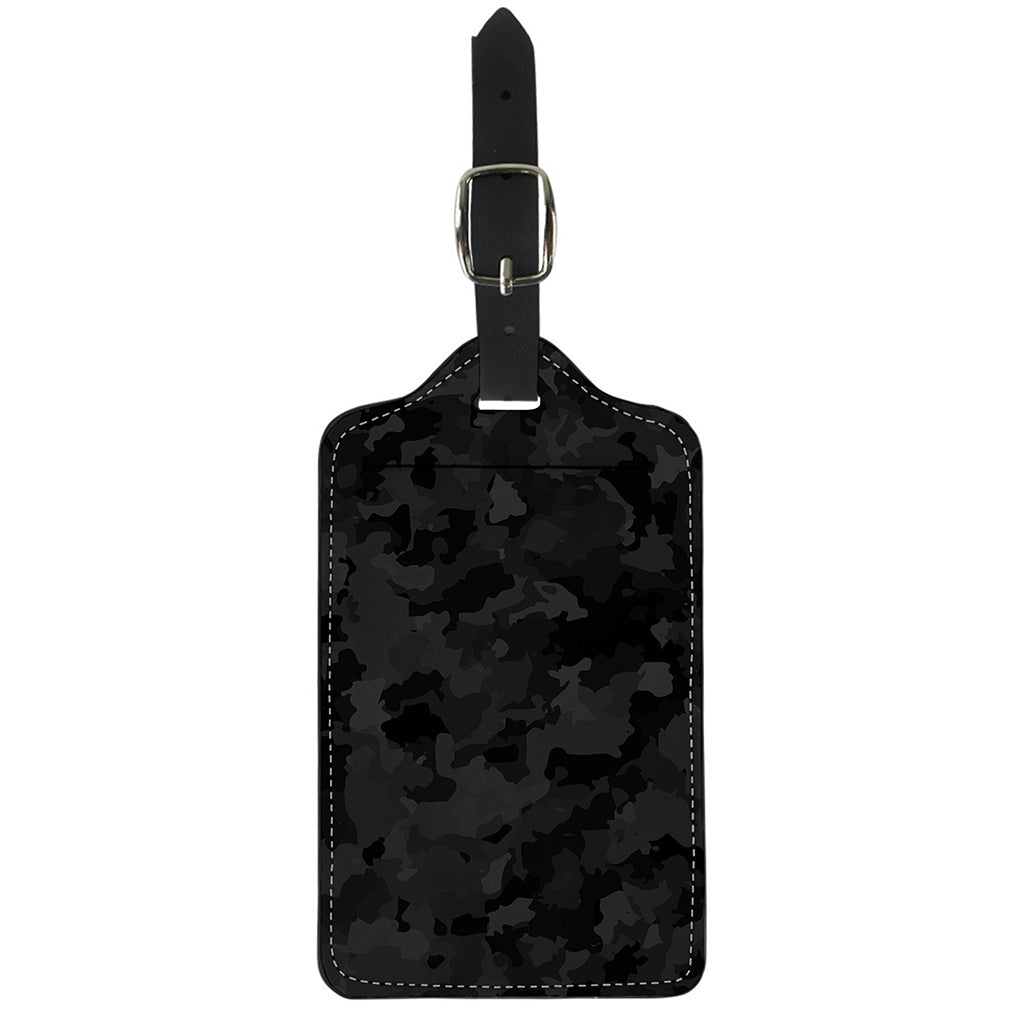 Black Camouflage Print Luggage Tag