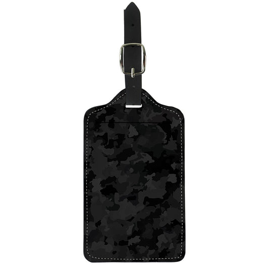 Black Camouflage Print Luggage Tag