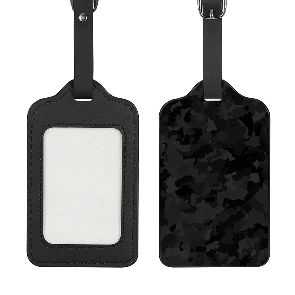 Black Camouflage Print Luggage Tag