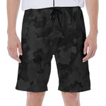 Black Camouflage Print Men's Beach Shorts