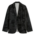 Black Camouflage Print Men's Blazer