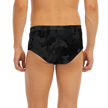 Black Camouflage Print Men's Briefs