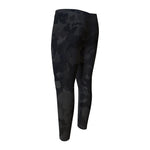 Black Camouflage Print Men's Compression Pants