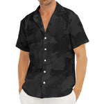 Black Camouflage Print Men's Deep V-Neck Shirt