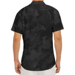 Black Camouflage Print Men's Deep V-Neck Shirt