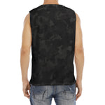 Black Camouflage Print Men's Fitness Tank Top