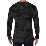 Black Camouflage Print Men's Long Sleeve T-Shirt