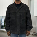 Black Camouflage Print Men's Shirt Jacket