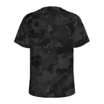 Black Camouflage Print Men's Sports T-Shirt