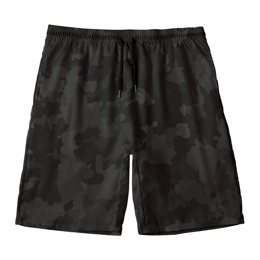 Black Camouflage Print Men's Swim Trunks