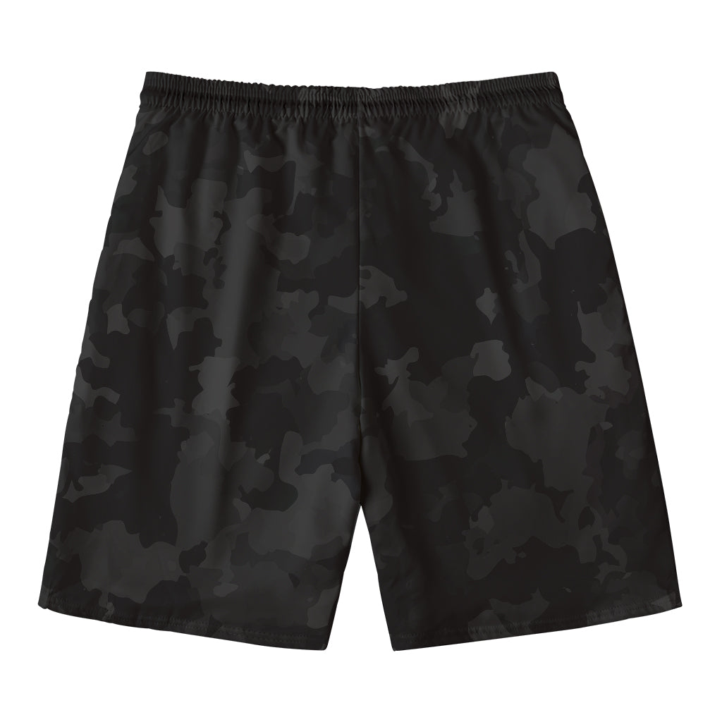 Black Camouflage Print Men's Swim Trunks