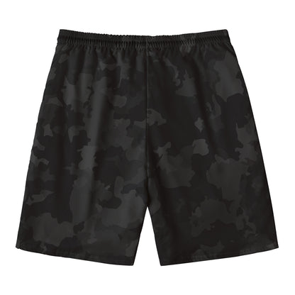 Black Camouflage Print Men's Swim Trunks