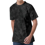 Black Camouflage Print Men's Velvet T-Shirt