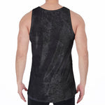 Black Camouflage Print Men's Velvet Tank Top