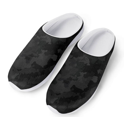 Black Camouflage Print Mesh Casual Shoes