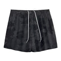 Black Camouflage Print Mesh Shorts