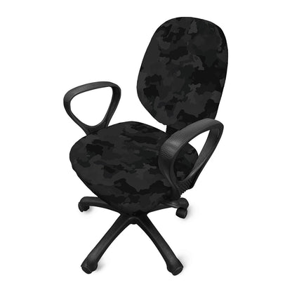 Black Camouflage Print Office Chair Cover