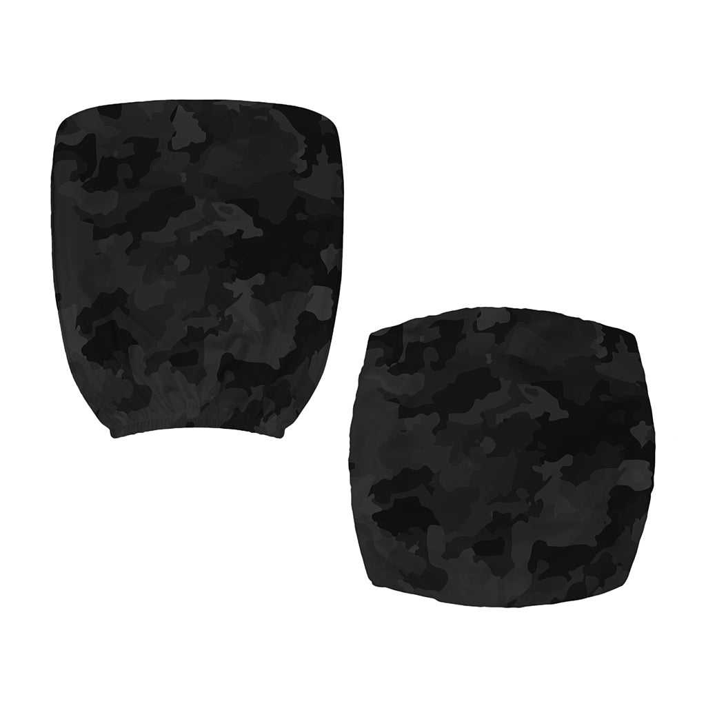 Black Camouflage Print Office Chair Cover
