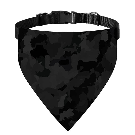Black Camouflage Print Over The Collar Dog Bandana
