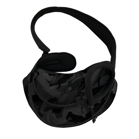 Black Camouflage Print Pet Sling Carrier