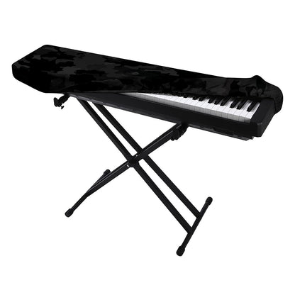 Black Camouflage Print Piano Keyboard Cover
