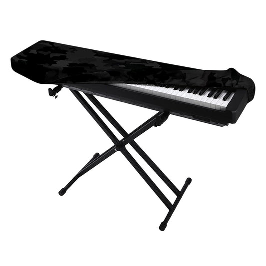 Black Camouflage Print Piano Keyboard Cover