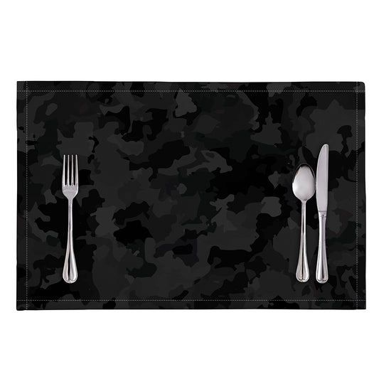 Black Camouflage Print Placemat