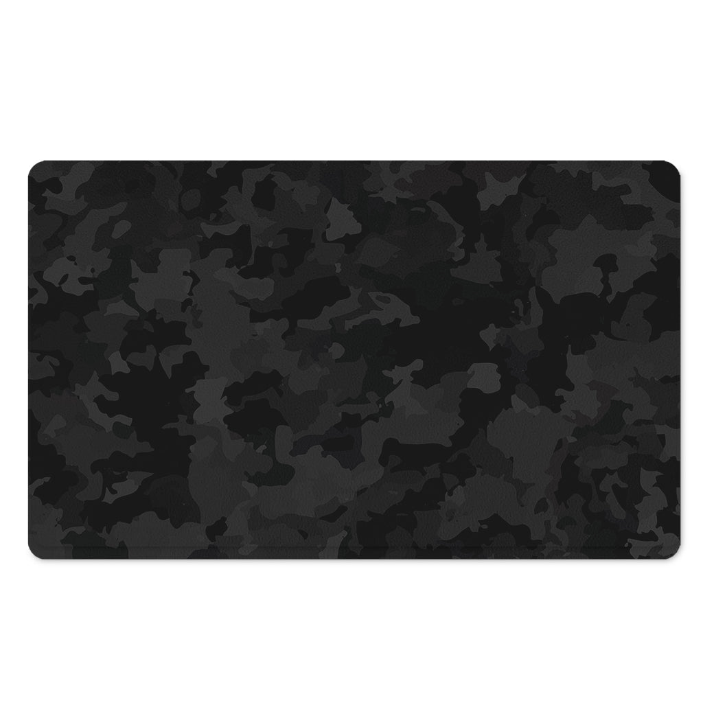 Black Camouflage Print Polyester Doormat