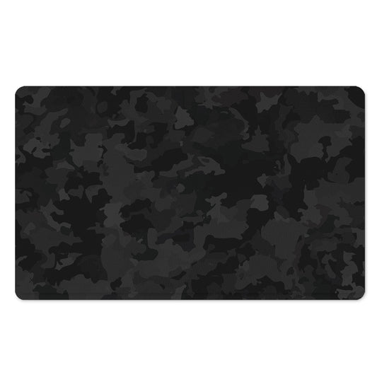 Black Camouflage Print Polyester Doormat