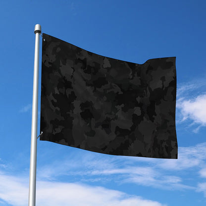 Black Camouflage Print Polyester Flag