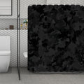 Black Camouflage Print Polyester Shower Curtain
