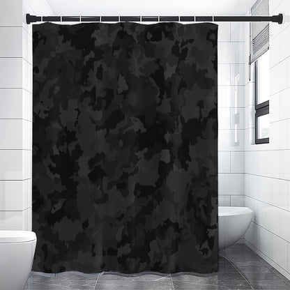 Black Camouflage Print Premium Shower Curtain