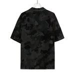 Black Camouflage Print Rayon Hawaiian Shirt