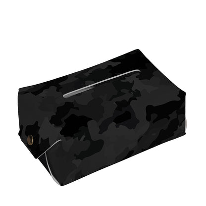 Black Camouflage Print Rectangle Tissue Box Cover
