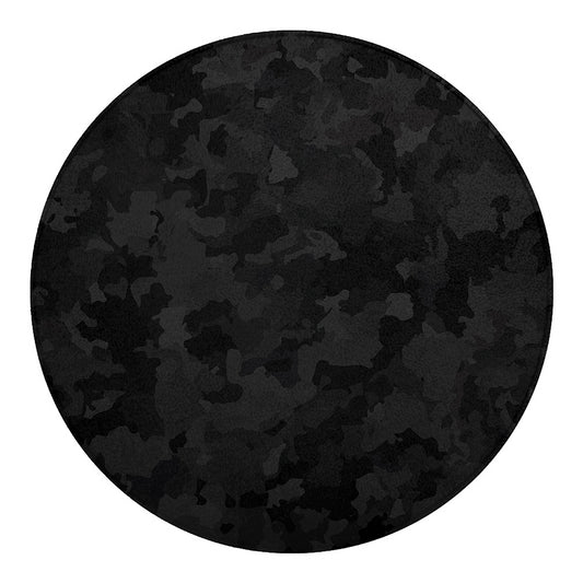 Black Camouflage Print Round Blanket