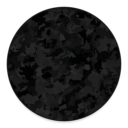 Black Camouflage Print Round Floor Mat