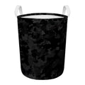 Black Camouflage Print Round Laundry Basket