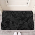 Black Camouflage Print Rubber Doormat