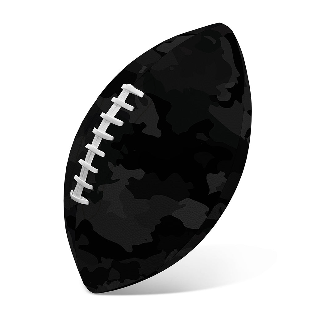 Black Camouflage Print Rugby Ball