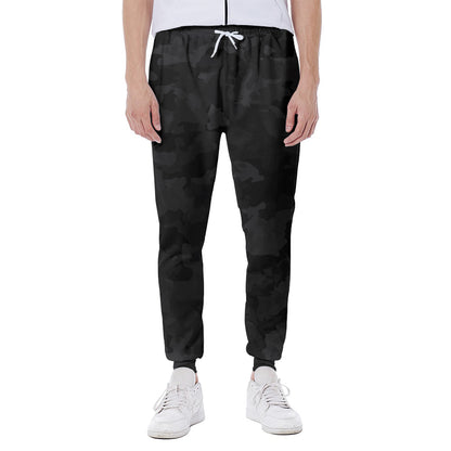 Black Camouflage Print Scuba Joggers