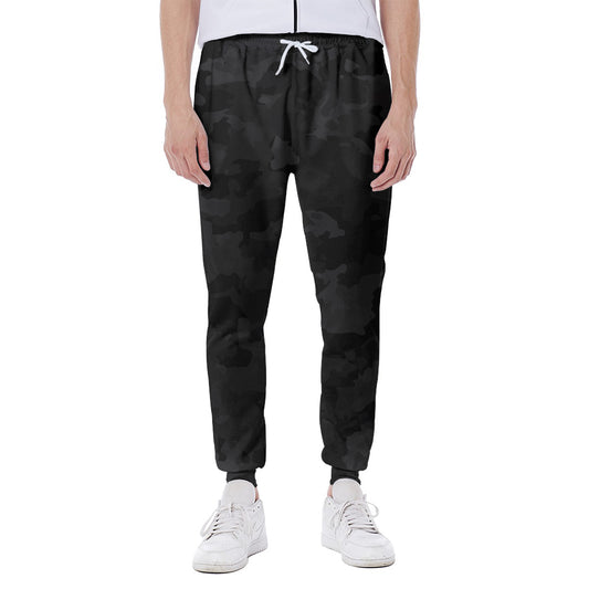 Black Camouflage Print Scuba Joggers