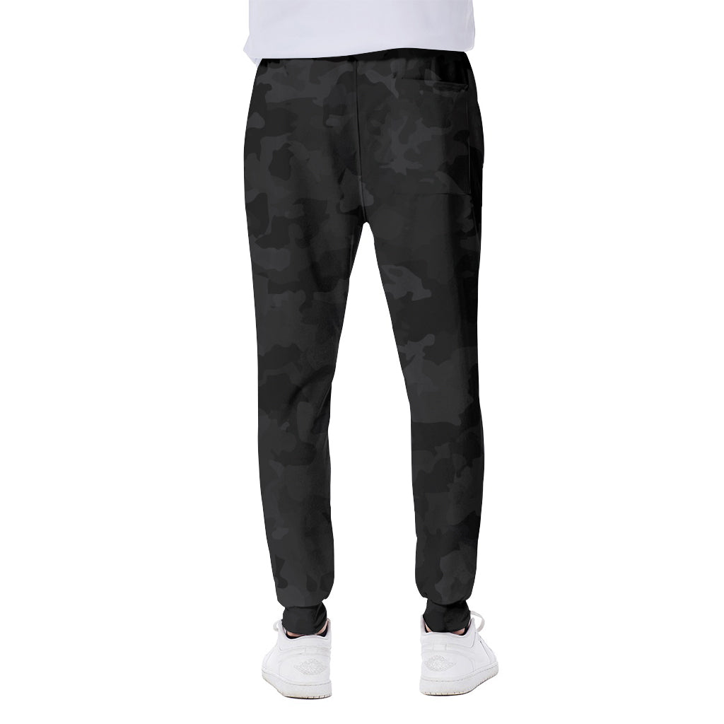 Black Camouflage Print Scuba Joggers