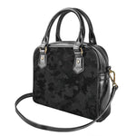 Black Camouflage Print Shoulder Handbag