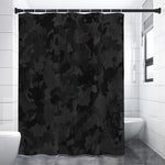 Black Camouflage Print Shower Curtain