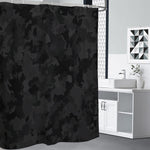 Black Camouflage Print Shower Curtain