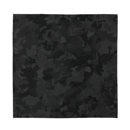 Black Camouflage Print Silk Bandana